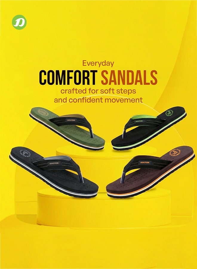 DOCTOR EXTRA SOFT Men's Comfortable Slippers | Lightweight Anti-Skid Daily Wear Flip-Flops | Soft Cushion Footbed | Waterproof & Durable Indoor/Outdoor Sliders D-28 - Image 5
